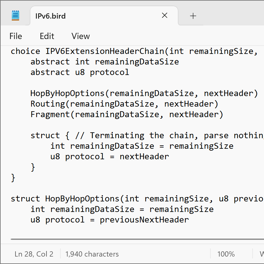 Notepad, without syntax highlighting
